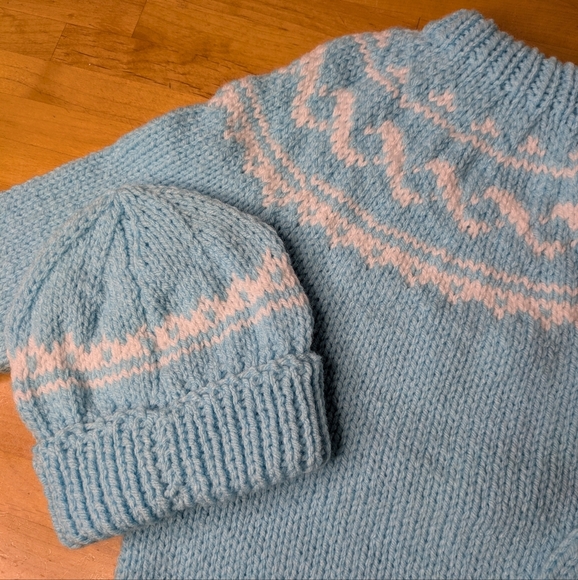 Kids Fair Isle Crewneck Pullover With Matching Toque - Acrylic - New - Picture 5 of 8